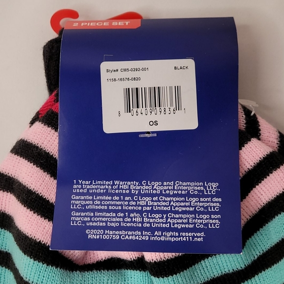 💰NWT! CHAMPION ▪︎ STRIPED HAT AND GLOVE SET ▪︎ ONE SIZE - Picture 6 of 8